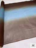 Ombré Printed Silk Chiffon - Brown / Baby Blue