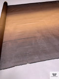 Ombré Printed Silk Chiffon - Brown / Camel