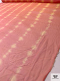 French Tie-Dye Printed Silk Chiffon - Salmon / Yellow