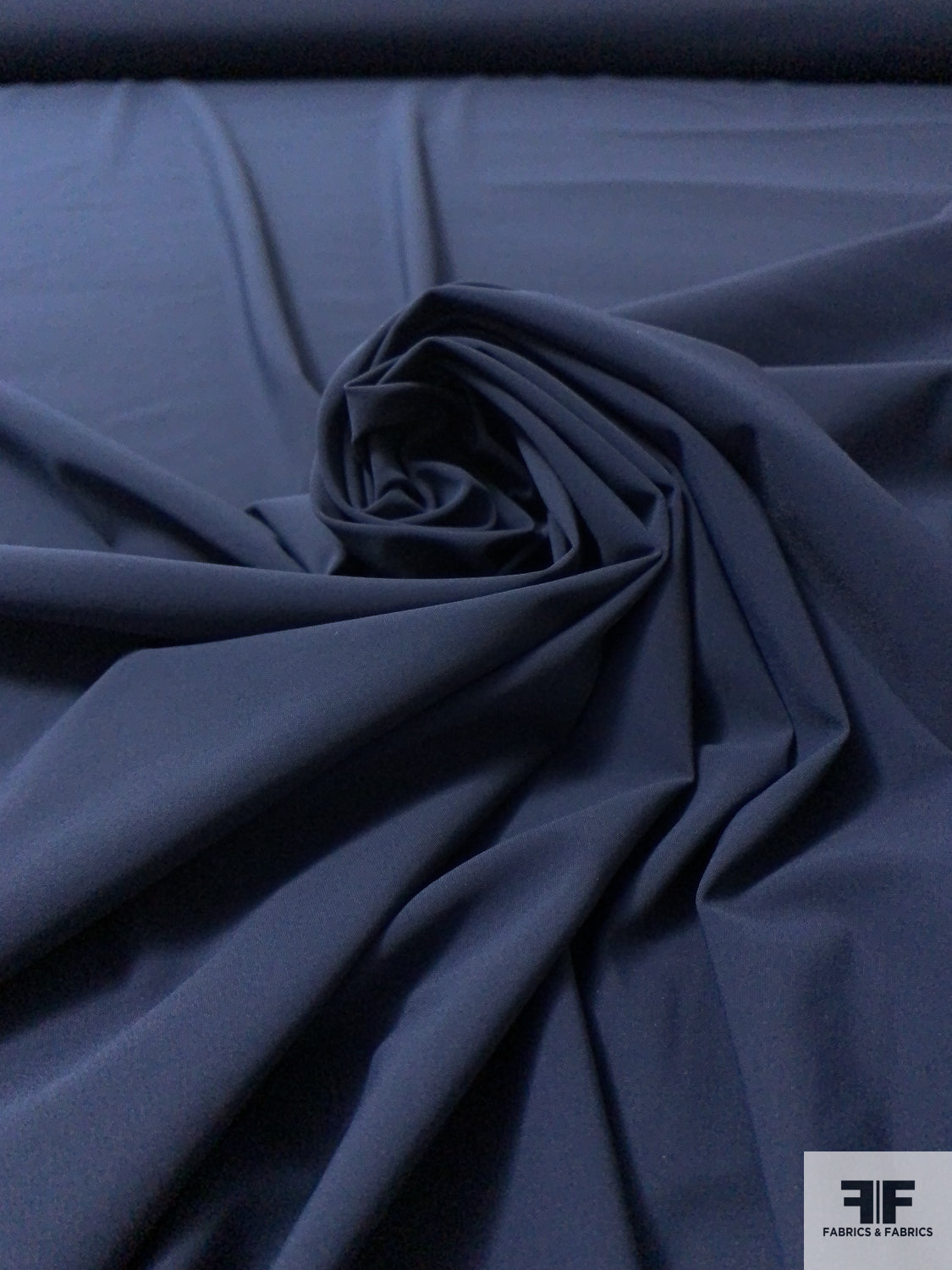 Plain Polyester Knitted Jersey Fabric - Luxury Modal Scuba - Navy