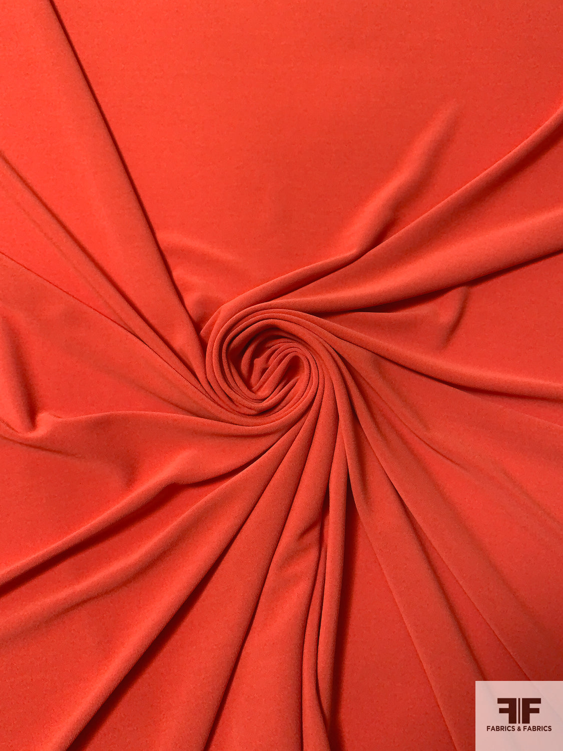 Solid Stretch Polyester Matte Jersey - Tiger Orange