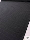 Italian Glen Plaid Windowpane Wool Suiting - Dark Grey / Black