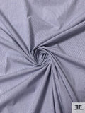 Italian Micro Windowpane Cotton Shirting with Slubs - White / Navy Blue