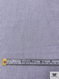 Italian Micro Windowpane Cotton Shirting with Slubs - White / Navy Blue