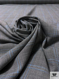 Italian Plaid Traditional Suiting - Black / Off-White / Blue