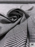 Italian Glen Plaid Medium Weight Cotton Blend Suiting - Black / White