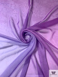 Italian Ruffo Coli and Pamella Roland Ombré Printed Polyester Chiffon - Purples