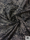 Italian Ruffo Coli and Pamella Roland Disty Leaf Metallic Brocade with Fused-Back - Black / Silvery-Gold