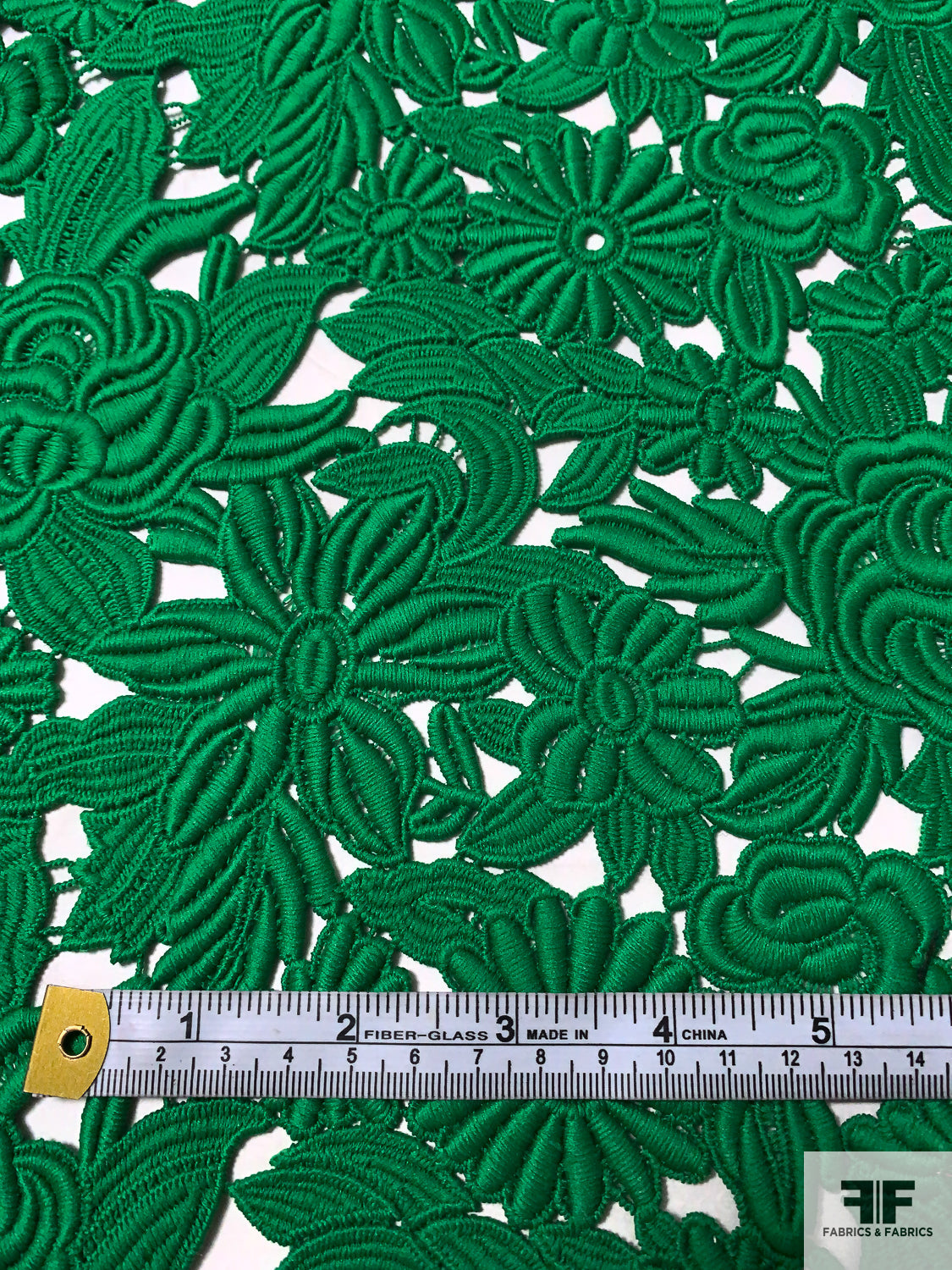 Pamella Roland Floral Heavy Guipure Lace - Green