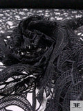 Pamella Roland Floral Vined Guipure Lace - Black