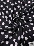 Polka Dot Printed Cotton Lawn - Black / White