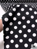 Polka Dot Printed Cotton Lawn - Black / White