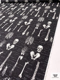 Skeleton Parts Labeled Printed Cotton Lawn - Black / Ivory