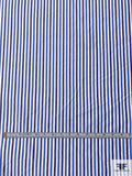 Vertical Striped Cotton Shirting - Blues / White