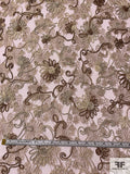 Metallic Netting with Floral Embroidery and Cording - Dusty Lavender / Gold / Brown