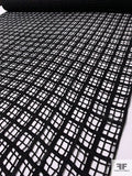Windowpane Grid Guipure Lace - Black