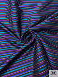 Horizontal Striped Brocade - Turquoise / Purple / Royal / Red / Black