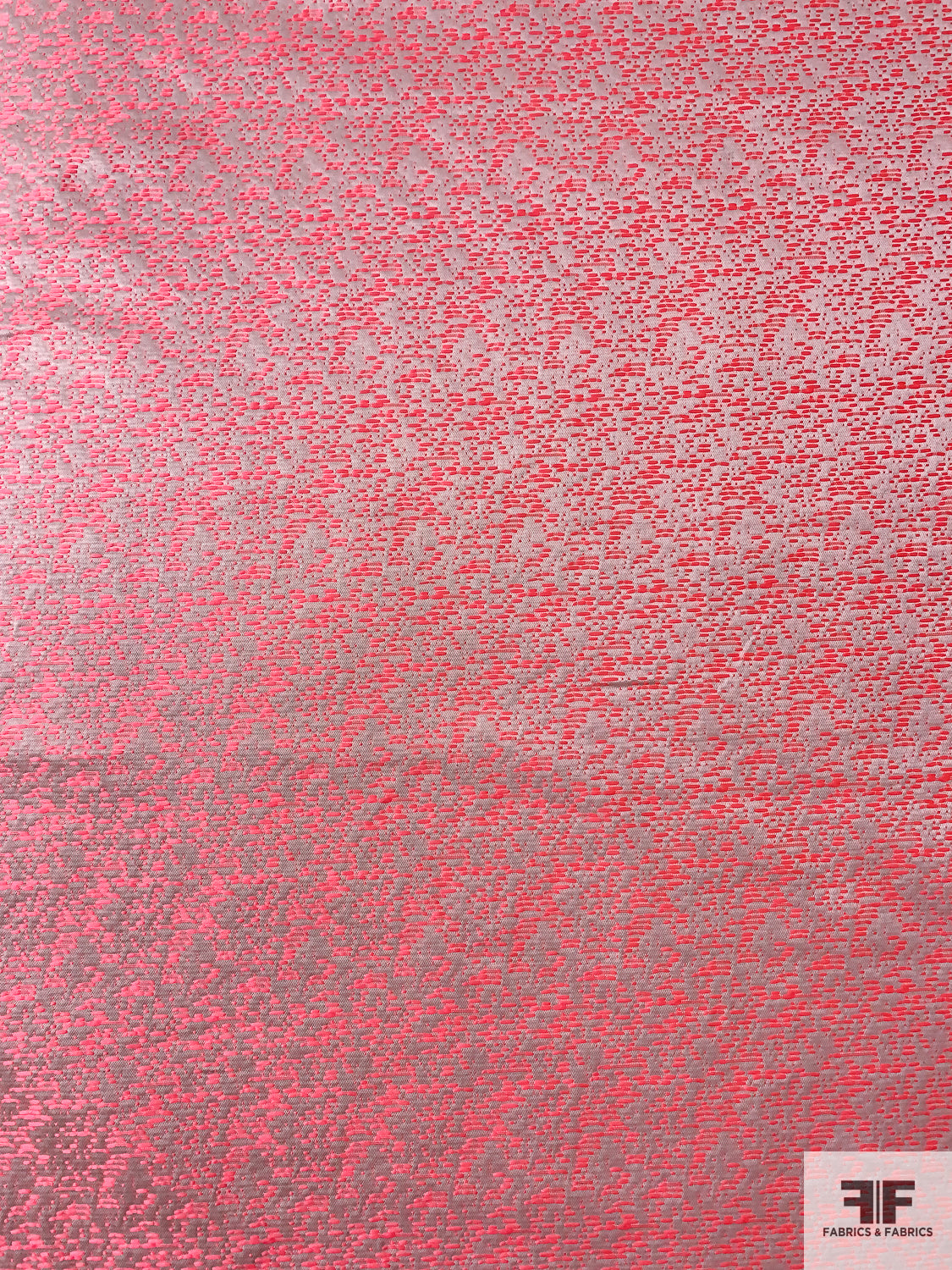 Stitched Brocade - Flourescent Pink / Off-White