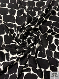 Animal Pattern Inspired Matte-Side Printed Silk Charmeuse - Black / Off-White