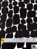 Animal Pattern Inspired Matte-Side Printed Silk Charmeuse - Black / Off-White