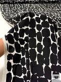 Animal Pattern Inspired Matte-Side Printed Silk Charmeuse - Black / Off-White