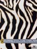Animal Pattern Matte-Side Printed Silk Charmeuse - Black / Off-White / Nude
