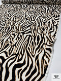 Animal Pattern Matte-Side Printed Silk Charmeuse - Black / Off-White / Nude