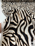 Animal Pattern Matte-Side Printed Silk Charmeuse - Black / Off-White / Nude