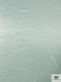 Horizontal Pinstriped Printed Silk Charmeuse - Light Seafoam / Black