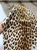 Cheetah Printed Silk Charmeuse - Olive Brown / Lightest Grey