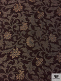 Regal Floral Tapestry-Look Brocade - Brown / Light Tan / Black