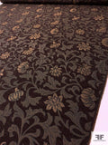 Regal Floral Tapestry-Look Brocade - Brown / Light Tan / Black