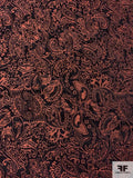 Paisley Tapestry-Look Brocade - Antique Coral / Black