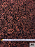 Paisley Tapestry-Look Brocade - Antique Coral / Black