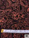 Paisley Tapestry-Look Brocade - Antique Coral / Black