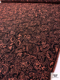 Paisley Tapestry-Look Brocade - Antique Coral / Black