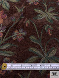 Stem Floral Tapestry-Look Brocade - Brown / Greens / Blue / Red