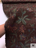 Stem Floral Tapestry-Look Brocade - Brown / Greens / Blue / Red