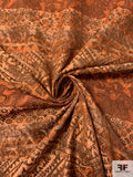 Ethnic Inspired Linear Pattern Brocade - Orange / Burnt Orange / Brown