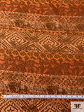 Ethnic Inspired Linear Pattern Brocade - Orange / Burnt Orange / Brown