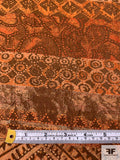 Ethnic Inspired Linear Pattern Brocade - Orange / Burnt Orange / Brown