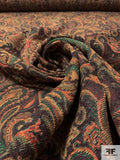 Paisley Tapestry-Look Brocade - Green / Dark Coral / Eggplant / Beige