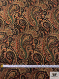 Paisley Tapestry-Look Brocade - Green / Dark Coral / Eggplant / Beige