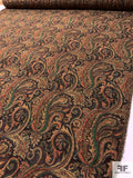 Paisley Tapestry-Look Brocade - Green / Dark Coral / Eggplant / Beige