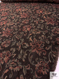 Ornate Floral Tapestry-Look Brocade - Brown / Dusty Coral / Dusty Mint