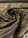 Horizontal Textured Striped Tapestry-Look Brocade - Shades of Green / Black