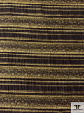 Horizontal Textured Striped Tapestry-Look Brocade - Shades of Green / Black