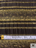 Horizontal Textured Striped Tapestry-Look Brocade - Shades of Green / Black