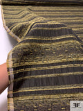 Horizontal Textured Striped Tapestry-Look Brocade - Shades of Green / Black