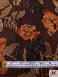 Floral Tapestry-Look Brocade with Lurex Detailing - Syrup Brown / Burnt Orange / Tan